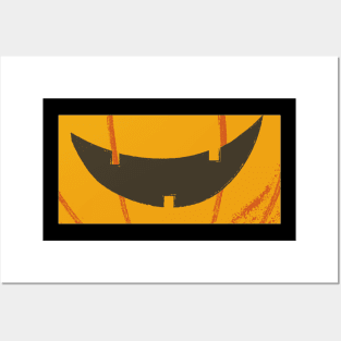 Halloween Carved Pumpkin Mouth (Black) Posters and Art